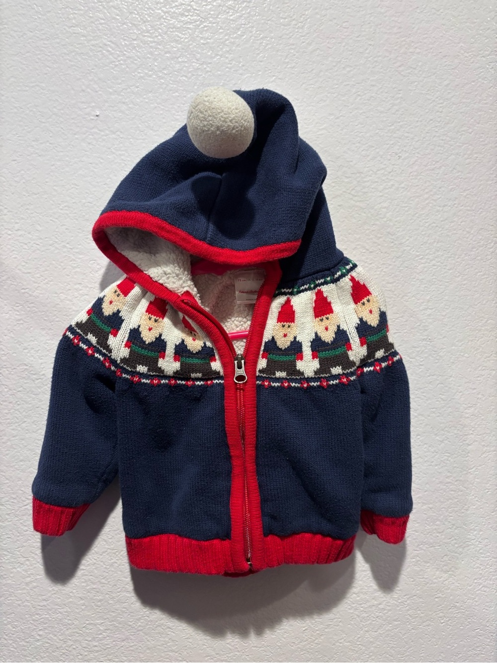 Hanna Andersson Gnome Sweater Jacket 12-18mos
